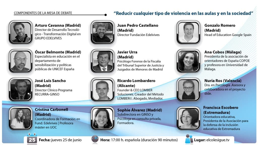 mesa de debate sobre violencia en la infancia con Javier Urra